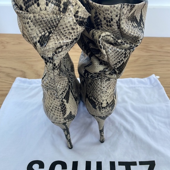 SCHUTZ Ashley BOOTS size 6.5  medium Made In Brazil Leather Sole snake print - Picture 6 of 12